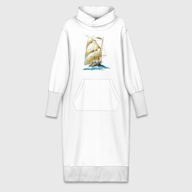 Платье удлиненное хлопок с принтом Вперед к мечте в Тюмени,  |  | белые паруса | вода | вперед к мечте | галеон | корабль | мачта | мачты | парус | паруса | парусник