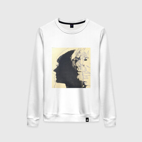Женский свитшот хлопок с принтом Andy Warhol art в Тюмени, 100% хлопок | прямой крой, круглый вырез, на манжетах и по низу широкая трикотажная резинка  | andy | art | pop | warhol | арт | коллаж | поп | портрет | фото | художник