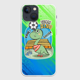 Чехол для iPhone 13 mini с принтом Динозаврик футболист в Тюмени,  |  | soccer | дино | динозавр | динозаврик | мячик | футбол