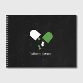 Альбом для рисования с принтом Qweens gambit в Тюмени, 100% бумага
 | матовая бумага, плотность 200 мг. | chess | serial | the queens gambit | аня тейлор джой | сериал | сериалы | ход королевы | шахматы | элизабет хармон