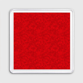 Магнит 55*55 с принтом Ярко-красный мраморный узор в Тюмени, Пластик | Размер: 65*65 мм; Размер печати: 55*55 мм | абстрактный | алый | камень | красный | красный мрамор | мрамор | мраморный узор | современный