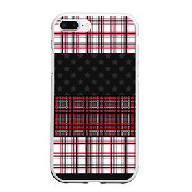 Чехол для iPhone 7Plus/8 Plus матовый с принтом Комбинированный красно-серый  в Тюмени, Силикон | Область печати: задняя сторона чехла, без боковых панелей | клетка | комбинированный | красный и черный | креативный | плед | полосы | узор в клетку | шотландка