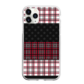 Чехол для iPhone 11 Pro Max матовый с принтом Комбинированный красно-серый  в Тюмени, Силикон |  | клетка | комбинированный | красный и черный | креативный | плед | полосы | узор в клетку | шотландка