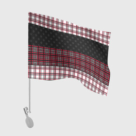 Флаг для автомобиля с принтом Комбинированный красно-серый  в Тюмени, 100% полиэстер | Размер: 30*21 см | клетка | комбинированный | красный и черный | креативный | плед | полосы | узор в клетку | шотландка