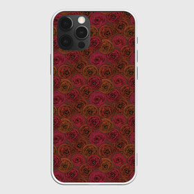 Чехол для iPhone 12 Pro с принтом Цветочный коричневый ретро в Тюмени, силикон | область печати: задняя сторона чехла, без боковых панелей | абстрактный | в горошек | коричневый | модный | ретро | цветочный узор | цветы