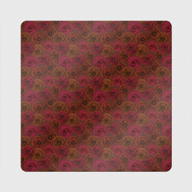 Магнит виниловый Квадрат с принтом Цветочный коричневый ретро в Тюмени, полимерный материал с магнитным слоем | размер 9*9 см, закругленные углы | абстрактный | в горошек | коричневый | модный | ретро | цветочный узор | цветы
