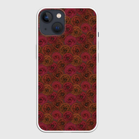 Чехол для iPhone 13 с принтом Цветочный коричневый ретро в Тюмени,  |  | Тематика изображения на принте: абстрактный | в горошек | коричневый | модный | ретро | цветочный узор | цветы