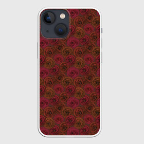 Чехол для iPhone 13 mini с принтом Цветочный коричневый ретро в Тюмени,  |  | абстрактный | в горошек | коричневый | модный | ретро | цветочный узор | цветы