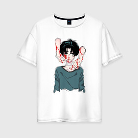 Женская футболка хлопок Oversize с принтом Yoon Bum в Тюмени, 100% хлопок | свободный крой, круглый ворот, спущенный рукав, длина до линии бедер
 | anime | killing stalking | manhwa | oh sangwoo | аниме | манга | манхва