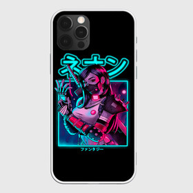 Чехол для iPhone 12 Pro Max с принтом Neon girl в Тюмени, Силикон |  | anime | girl | hieroglyphs | katana | neon | samurai | аниме | девушка | иероглифы | катана | неон | самурай
