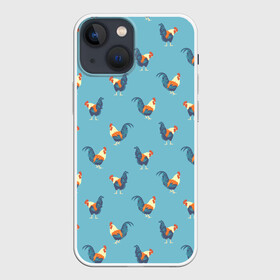 Чехол для iPhone 13 mini с принтом Петушки паттерн в Тюмени,  |  | rooster | паттерн | петух | петушки | птица | рисунок