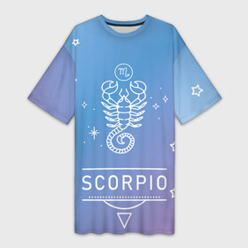Платье-футболка 3D с принтом Знак Скорпион в Тюмени,  |  | zodiac | гороскоп | знак | скорпион | созвездие