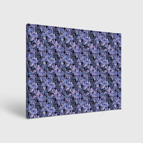 Холст прямоугольный с принтом Сине-фиолетовый цветочный узор в Тюмени, 100% ПВХ |  | Тематика изображения на принте: однотонный | ретро | синие цветы | темный узор | цветочный узор | цветы