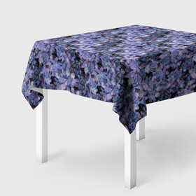 Скатерть 3D с принтом Сине-фиолетовый цветочный узор в Тюмени, 100% полиэстер (ткань не мнется и не растягивается) | Размер: 150*150 см | однотонный | ретро | синие цветы | темный узор | цветочный узор | цветы