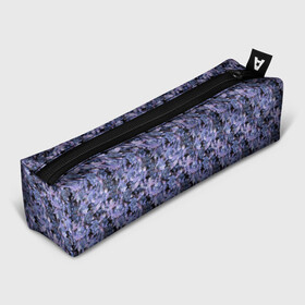 Пенал школьный 3D с принтом Сине-фиолетовый цветочный узор в Тюмени, 100% полиэстер | плотная ткань, застежка на молнии | однотонный | ретро | синие цветы | темный узор | цветочный узор | цветы