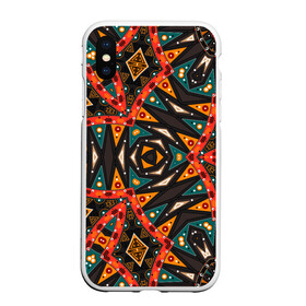 Чехол для iPhone XS Max матовый с принтом Абстрактный арабский узор  в Тюмени, Силикон | Область печати: задняя сторона чехла, без боковых панелей | абстрактный | арабский | восточный | геометрические фигуры | заплатки | коричневый | оранжевый | орнамент | пэчворк | современный