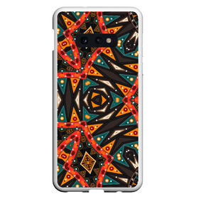 Чехол для Samsung S10E с принтом Абстрактный арабский узор  в Тюмени, Силикон | Область печати: задняя сторона чехла, без боковых панелей | Тематика изображения на принте: абстрактный | арабский | восточный | геометрические фигуры | заплатки | коричневый | оранжевый | орнамент | пэчворк | современный