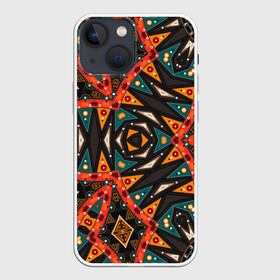 Чехол для iPhone 13 mini с принтом Абстрактный арабский узор в Тюмени,  |  | абстрактный | арабский | восточный | геометрические фигуры | заплатки | коричневый | оранжевый | орнамент | пэчворк | современный