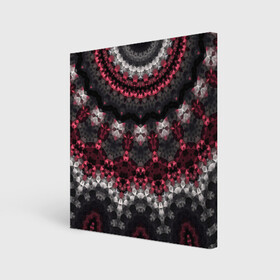 Холст квадратный с принтом Красно-черный мозаичный узор  в Тюмени, 100% ПВХ |  | абстрактный | восточный орнамент | калейдоскоп | красный и черный | креативный | модный | мозаика | орнамент | популярный | современный