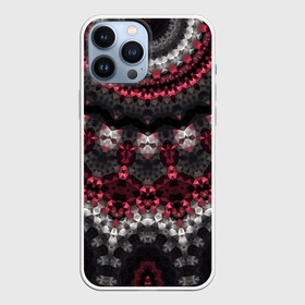Чехол для iPhone 13 Pro Max с принтом Красно черный мозаичный узор в Тюмени,  |  | абстрактный | восточный орнамент | калейдоскоп | красный и черный | креативный | модный | мозаика | орнамент | популярный | современный