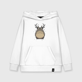 Детская толстовка хлопок с принтом Totoro Deer в Тюмени, 100% хлопок | Круглый горловой вырез, эластичные манжеты, пояс, капюшен | deer | ghibli | japan | nature | neigbor | neighbour | totoro | анимация | аниме | гибли | друг | животные | лес | милый | мир | миядзаки | мой сосед тоторо | мульт | мультфильм | олень | природа | сосед | тоторо | хаяо | хранитель