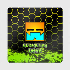 Магнит виниловый Квадрат с принтом Geometry Dash (Классика) в Тюмени, полимерный материал с магнитным слоем | размер 9*9 см, закругленные углы | Тематика изображения на принте: dash | geometry | geometry dash | геометри десш | квадрат | мобильная игра | шеометри даш