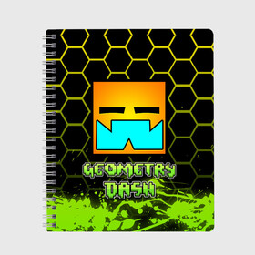 Тетрадь с принтом Geometry Dash (Классика) в Тюмени, 100% бумага | 48 листов, плотность листов — 60 г/м2, плотность картонной обложки — 250 г/м2. Листы скреплены сбоку удобной пружинной спиралью. Уголки страниц и обложки скругленные. Цвет линий — светло-серый
 | dash | geometry | geometry dash | геометри десш | квадрат | мобильная игра | шеометри даш