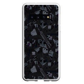 Чехол для Samsung Galaxy S10 с принтом Темный серый узор мемфис в Тюмени, Силикон | Область печати: задняя сторона чехла, без боковых панелей | абстрактный | геометрический | детский | клетка | клетчатый узор | линии | мемфис | популярный | современный | темно черный | школьный