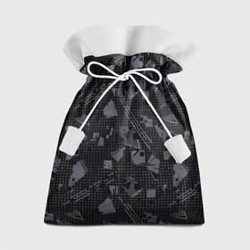 Подарочный 3D мешок с принтом Темный серый узор мемфис в Тюмени, 100% полиэстер | Размер: 29*39 см | абстрактный | геометрический | детский | клетка | клетчатый узор | линии | мемфис | популярный | современный | темно черный | школьный