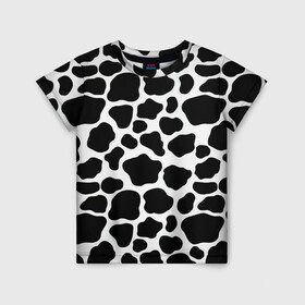 Детская футболка 3D с принтом Пятна Далматинца  в Тюмени, 100% гипоаллергенный полиэфир | прямой крой, круглый вырез горловины, длина до линии бедер, чуть спущенное плечо, ткань немного тянется | 101 далматинец | dalmations | далматин | мраморный окрас | черно белые пятна | черное на белом