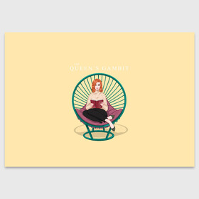 Поздравительная открытка с принтом Королева на троне в Тюмени, 100% бумага | плотность бумаги 280 г/м2, матовая, на обратной стороне линовка и место для марки
 | Тематика изображения на принте: chess | serial | the queens gambit | аня тейлор джой | сериал | сериалы | ход королевы | шахматы | элизабет хармон