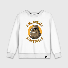 Детский свитшот хлопок с принтом Koll Gorilla Streetwear в Тюмени, 100% хлопок | круглый вырез горловины, эластичные манжеты, пояс и воротник | gorilla | koll gorilla | streetwear | горилла | обезьяна