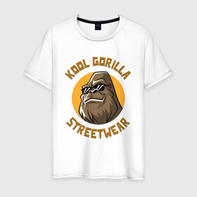 Мужская футболка хлопок с принтом Koll Gorilla Streetwear в Тюмени, 100% хлопок | прямой крой, круглый вырез горловины, длина до линии бедер, слегка спущенное плечо. | gorilla | koll gorilla | streetwear | горилла | обезьяна