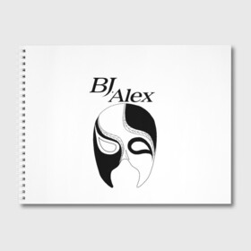 Альбом для рисования с принтом Маска BJ Alex в Тюмени, 100% бумага
 | матовая бумага, плотность 200 мг. | alex | bj | bj alex | алекс | ан джи вон | аниме | дживон | маска | сенен ай | стример