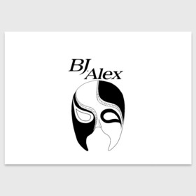 Поздравительная открытка с принтом Маска BJ Alex в Тюмени, 100% бумага | плотность бумаги 280 г/м2, матовая, на обратной стороне линовка и место для марки
 | alex | bj | bj alex | алекс | ан джи вон | аниме | дживон | маска | сенен ай | стример