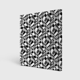 Холст квадратный с принтом Черно-белый абстрактный узор в Тюмени, 100% ПВХ |  | абстрактный | геометрический | модный | молодежный | монохромный | простой | черный и белый