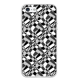 Чехол для iPhone 5/5S матовый с принтом Черно-белый абстрактный узор в Тюмени, Силикон | Область печати: задняя сторона чехла, без боковых панелей | абстрактный | геометрический | модный | молодежный | монохромный | простой | черный и белый