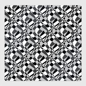 Магнитный плакат 3Х3 с принтом Черно-белый абстрактный узор в Тюмени, Полимерный материал с магнитным слоем | 9 деталей размером 9*9 см | абстрактный | геометрический | модный | молодежный | монохромный | простой | черный и белый