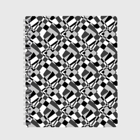 Тетрадь с принтом Черно-белый абстрактный узор в Тюмени, 100% бумага | 48 листов, плотность листов — 60 г/м2, плотность картонной обложки — 250 г/м2. Листы скреплены сбоку удобной пружинной спиралью. Уголки страниц и обложки скругленные. Цвет линий — светло-серый
 | абстрактный | геометрический | модный | молодежный | монохромный | простой | черный и белый
