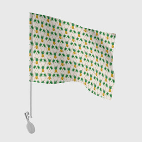Флаг для автомобиля с принтом Узор ретро Ананасы  в Тюмени, 100% полиэстер | Размер: 30*21 см | абстрактный | ананасы | винтажный | детский | кухня | модный | ретро | тропические фрукты | тропический | экзотический