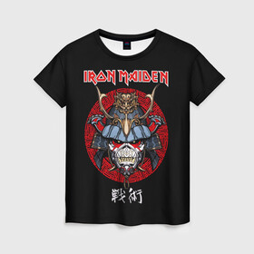 Женская футболка 3D с принтом Iron Maiden, Senjutsu в Тюмени, 100% полиэфир ( синтетическое хлопкоподобное полотно) | прямой крой, круглый вырез горловины, длина до линии бедер | iron maiden | senjutsu | айрон мейден | группы | музыка | рок | самурпй | хеви метал | череп