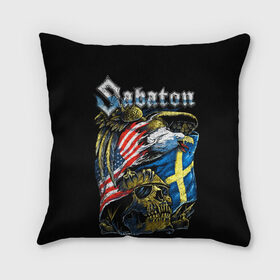 Подушка 3D с принтом Sabaton в Тюмени, наволочка – 100% полиэстер, наполнитель – холлофайбер (легкий наполнитель, не вызывает аллергию). | состоит из подушки и наволочки. Наволочка на молнии, легко снимается для стирки | Тематика изображения на принте: heavy metal | heroes | sabaton | the great war | the last stand | группы | метал | музыка | сабатон | хэви метал