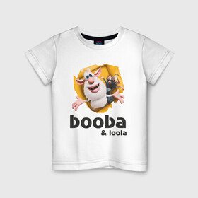 Детская футболка хлопок с принтом Буба и Лола в Тюмени, 100% хлопок | круглый вырез горловины, полуприлегающий силуэт, длина до линии бедер | booba | loola | буба | домовой | крыса | лола