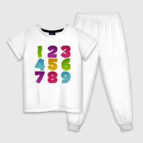Детская пижама хлопок с принтом цифры в Тюмени, 100% хлопок |  брюки и футболка прямого кроя, без карманов, на брюках мягкая резинка на поясе и по низу штанин
 | биржа | дети | математика | таблица | ученик | учитель | цена | цифры | число | школа