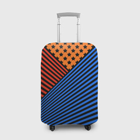 Чехол для чемодана 3D с принтом Комбинированный полосатый узор в Тюмени, 86% полиэфир, 14% спандекс | двустороннее нанесение принта, прорези для ручек и колес | абстрактный | геометрический | звезды | комбинированный | косые полосы | молодежный | полосатый узор | полосы | популярный | современный
