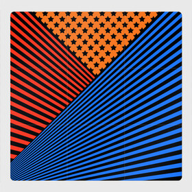 Магнитный плакат 3Х3 с принтом Комбинированный полосатый узор в Тюмени, Полимерный материал с магнитным слоем | 9 деталей размером 9*9 см | абстрактный | геометрический | звезды | комбинированный | косые полосы | молодежный | полосатый узор | полосы | популярный | современный