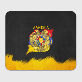 Коврик для мышки прямоугольный с принтом Yellow and Black Armenia в Тюмени, натуральный каучук | размер 230 х 185 мм; запечатка лицевой стороны | armenia | logo | армения | армян | армяни | герб | лев и орел | лого | символ | флаг | флаг и герб армении