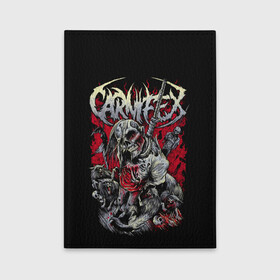 Обложка для автодокументов с принтом Carnifex в Тюмени, натуральная кожа |  размер 19,9*13 см; внутри 4 больших “конверта” для документов и один маленький отдел — туда идеально встанут права | Тематика изображения на принте: carnifex | die without hope | graveside confessions | world war x | группы | дэткор | карнифекс | музыка | рок