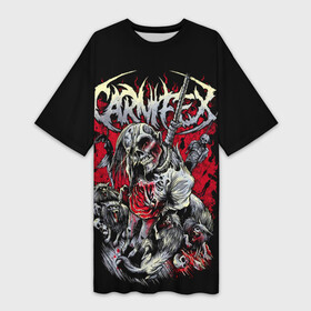 Платье-футболка 3D с принтом Carnifex в Тюмени,  |  | Тематика изображения на принте: carnifex | die without hope | graveside confessions | world war x | группы | дэткор | карнифекс | музыка | рок