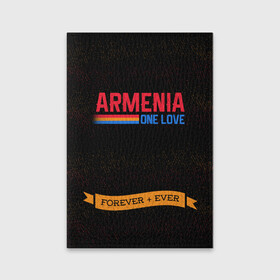 Обложка для паспорта матовая кожа с принтом Armenia forever + ever в Тюмени, натуральная матовая кожа | размер 19,3 х 13,7 см; прозрачные пластиковые крепления | armenia | logo | армения | армян | армяни | герб | лев и орел | лого | символ | флаг | флаг и герб армении